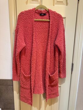 Cozy Popcorn Knit Open-Front Cardigan